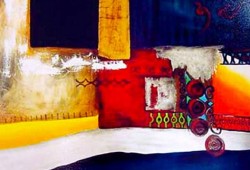 Rua da Prata - Lisboa<br>mista sobre tela - 81 x 100 cm