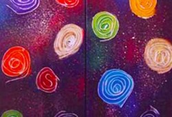 Sem Título I (díptico)<br>mista sobre tela - 100 x 100 cm