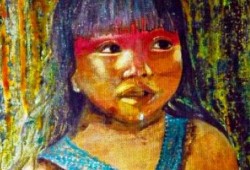 Índio<br>mista sobre mdf - 80 x 60 cm