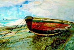 Barco<br>mista sobre mdf - 60 x 80 cm