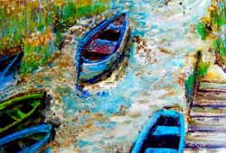 Cais<br>mista sobre mdf - 40 x 60 cm