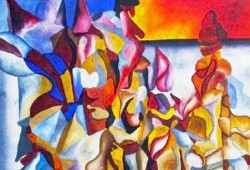 Poema Africano<br>óleo sobre tela - 90 x 90 cm