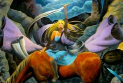 A Águia e o Cristal<br>acrílico sobre tela - 116 x 89 cm