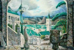 A Cidade<br>acrílico sobre madeira - 60 x 95 cm