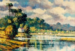 Açude de Apipucos<br>acrílico sobre tela - 48 x 60 cm - 1995