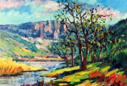 Patones - Espanha<br>acrílico sobre tela - 60 x 73 cm - 1997