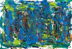 Azul e Verde<br>acrílico sobre papel - 44 x 62 cm