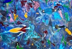 Fadas Caricatas II<br>mista sobre tela - 65 x 55 cm