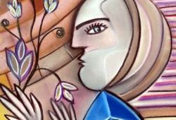 Olhar<br>pastel seco - 38 x 28 cm