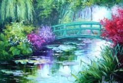 Nos Jardins de Monet<br>óleo sobre tela - 50 x 70 cm