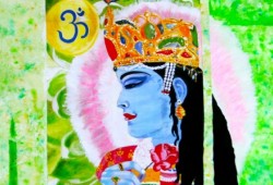 O Senhor Krishna do Bhagavad-Gita<br>mista sobre papel - 66 x 59 cm